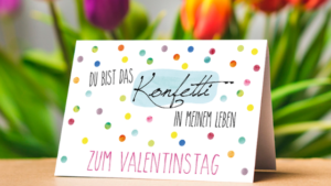 Valentinstagskarte mit Punkte im Hintergrund Tulpen