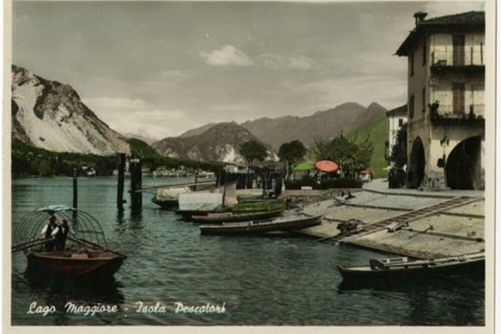 Alte Postkarte vom Lago Maggiore. 